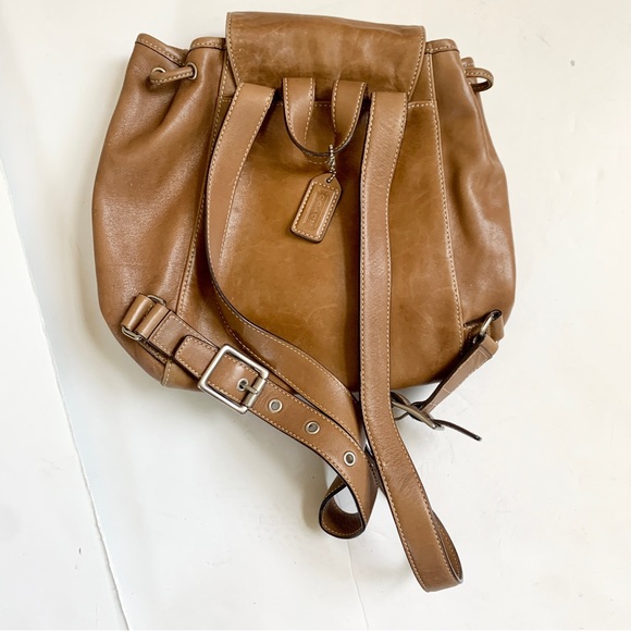 COACH Vintage Brown Leather Legacy Drawstring Backpack Purse C053-9569 - Picture 4 of 7